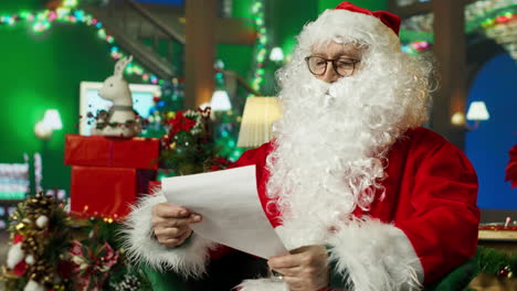 santa claus reading christmas letters