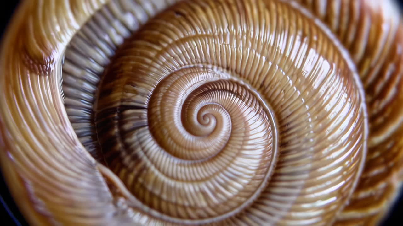 Close-up of Snail Shell Spiral Pattern