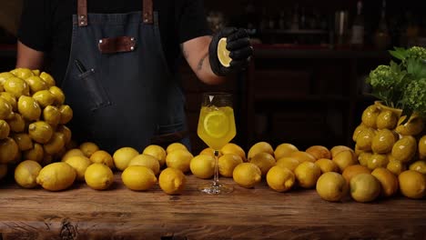 Bartender Preparing a Lemon Cocktail