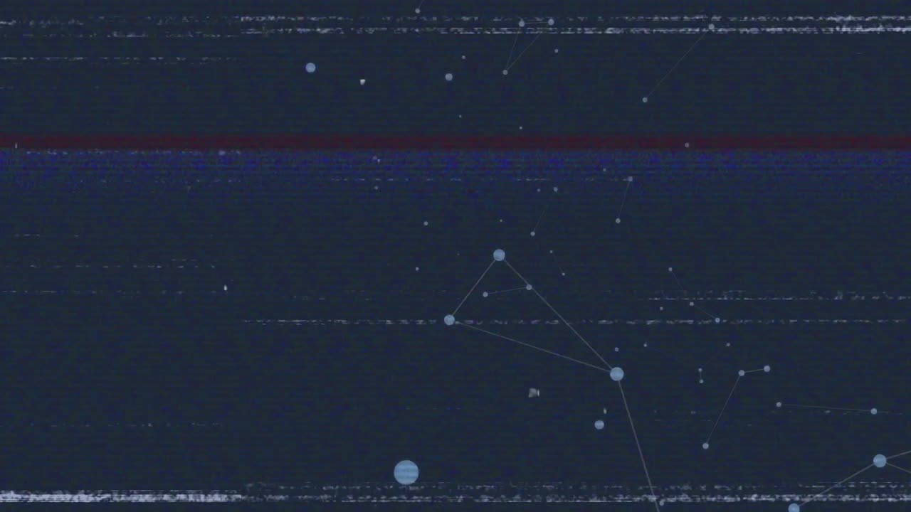 Animation of screen with glitch and networks