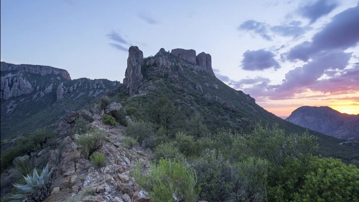 Pôr do sol no Parque Nacional Big Bend.