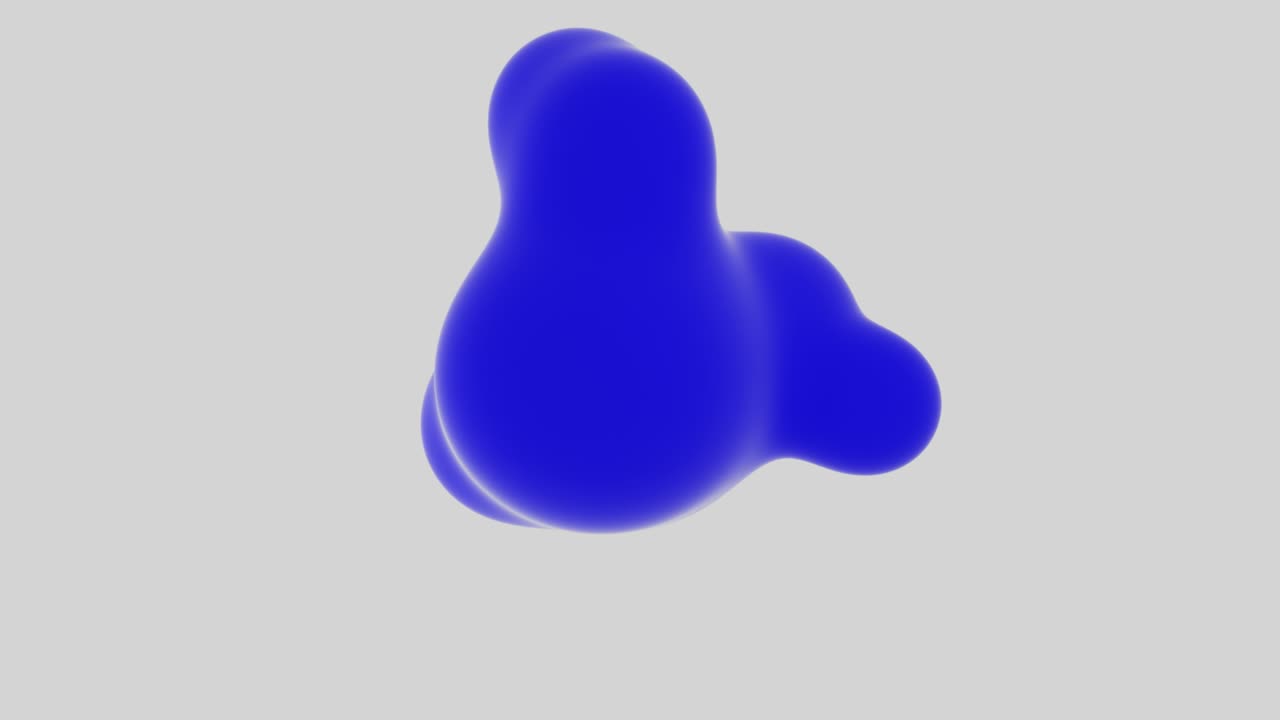Liquid bubbles rotate and flow into each other. 3D-render.