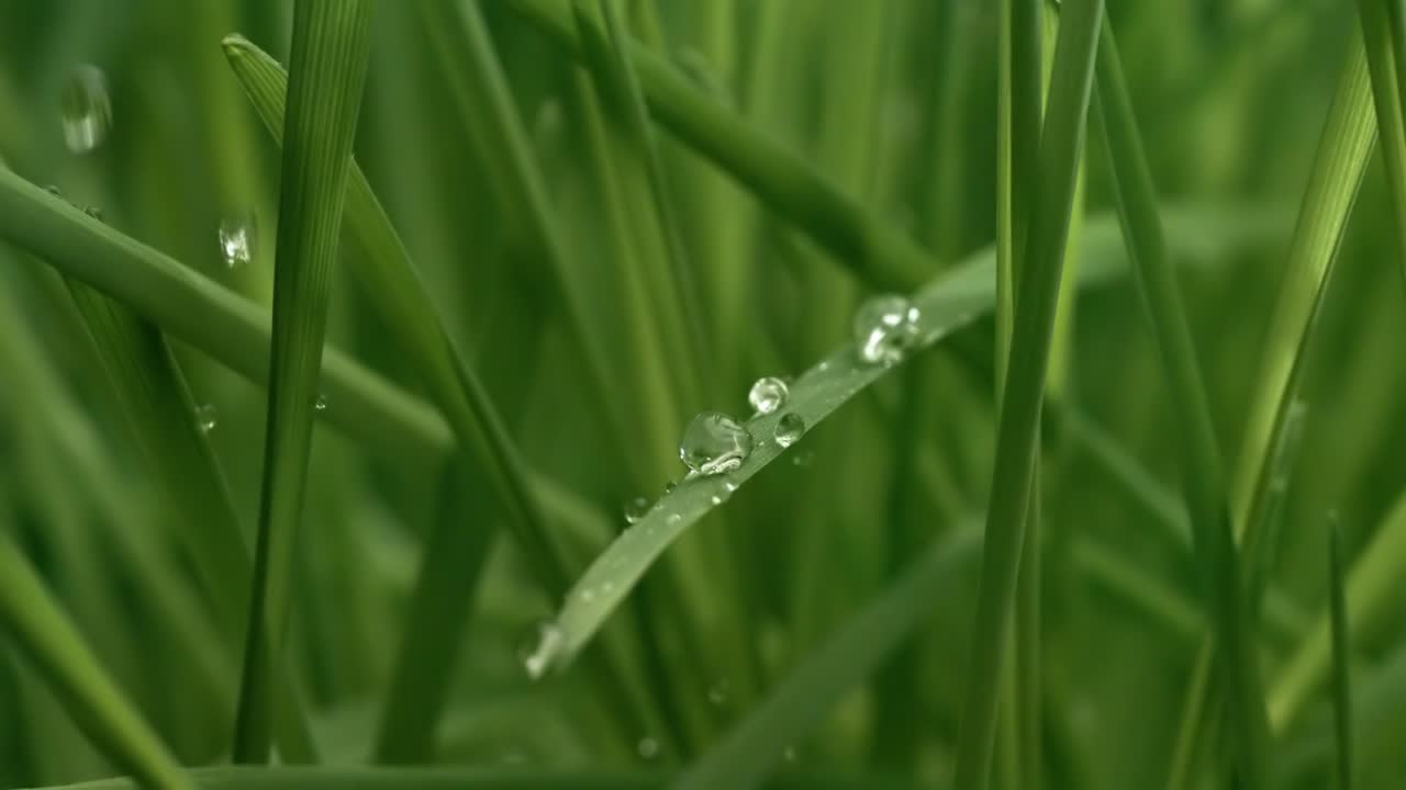 hierba besada por el rocío