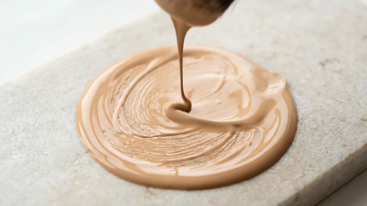 Makeup Brush Dipping into Liquid Foundation