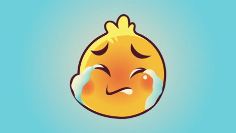 schöne emoticon mit weinendem gesicht, charakter-animation