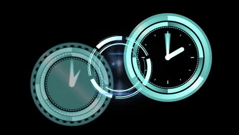 relojes que se mueven rápidamente y escaneo de datos