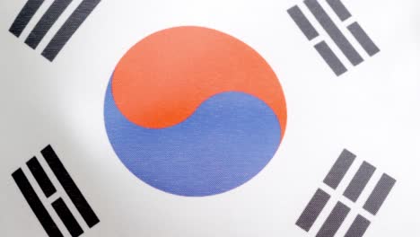 south korean national flag waving by the wind