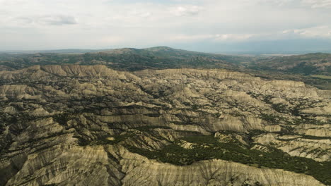 arid landscape of vashlovani nature reserve with hills and cliffs