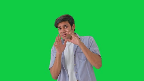 Scared-and-afraid-Indian-boy-Green-screen