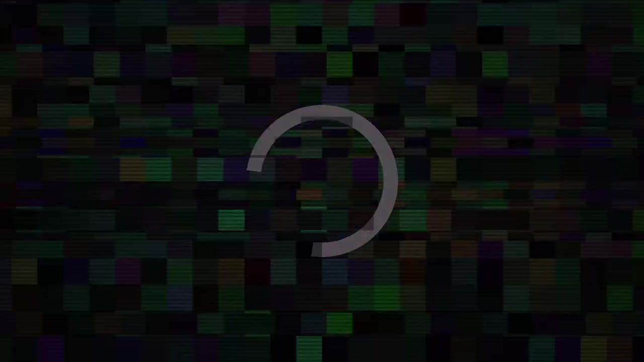 Digital Loading Spinner Icon with Glitch Effect