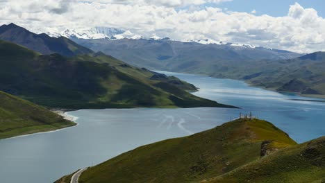 mountain lake yamdrok himalayas tibet