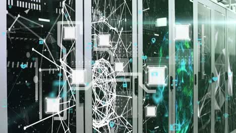animation of networks and data processing over computer servers