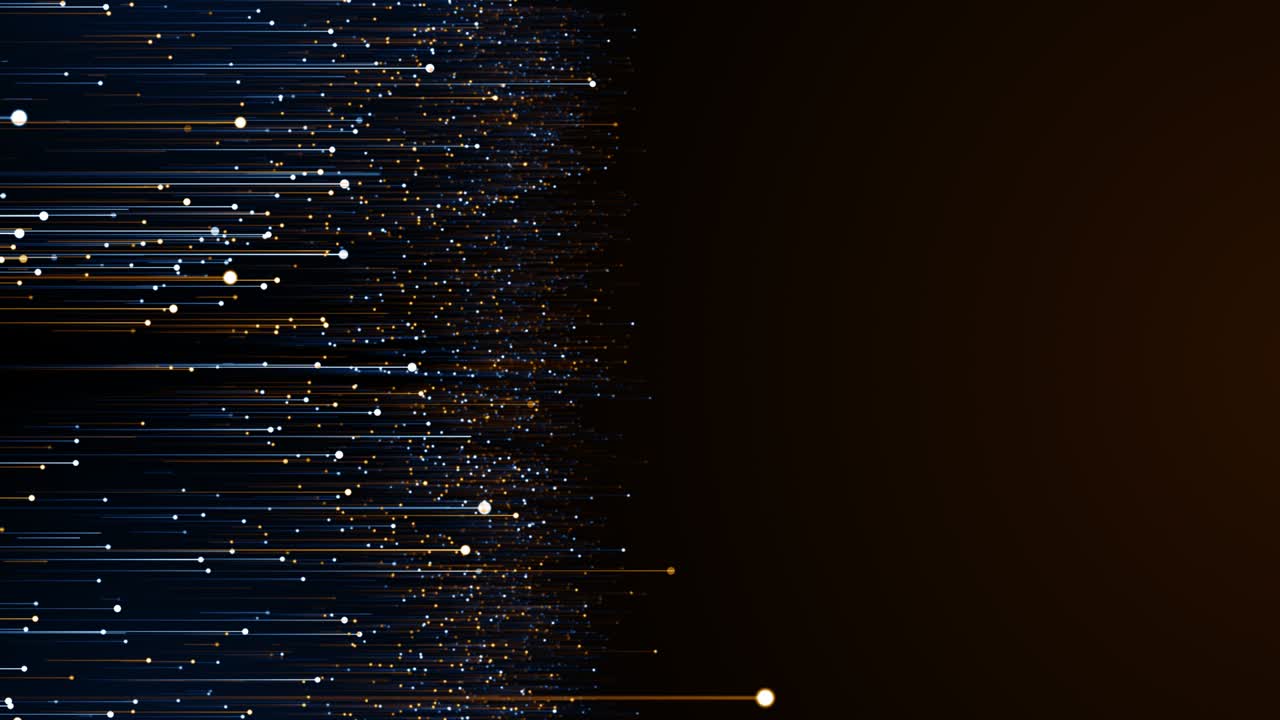 Particles blue orange event game trailer titles cinematic concert stage background loop