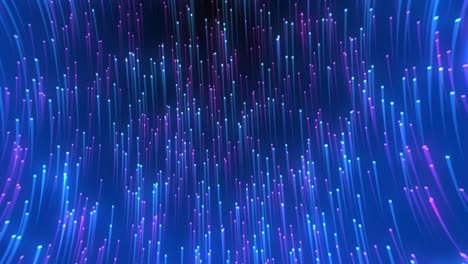 Animation-of-pink-and-blue-lights-moving-on-blue-background