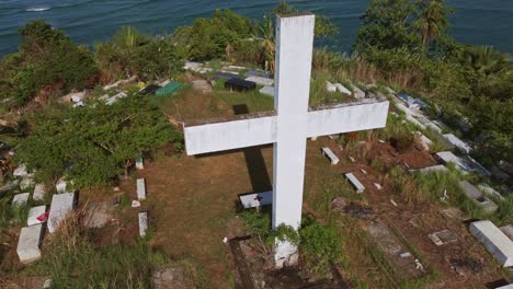 a flyover of the cross of christ at claver old catholic cemetery