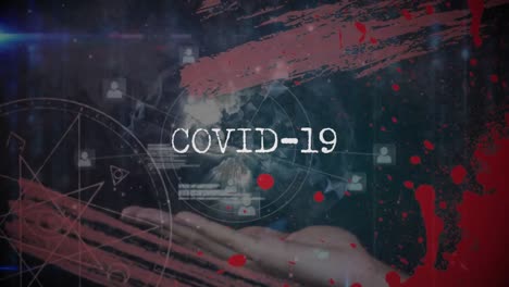 animation of covid 19 text over network of connectionist