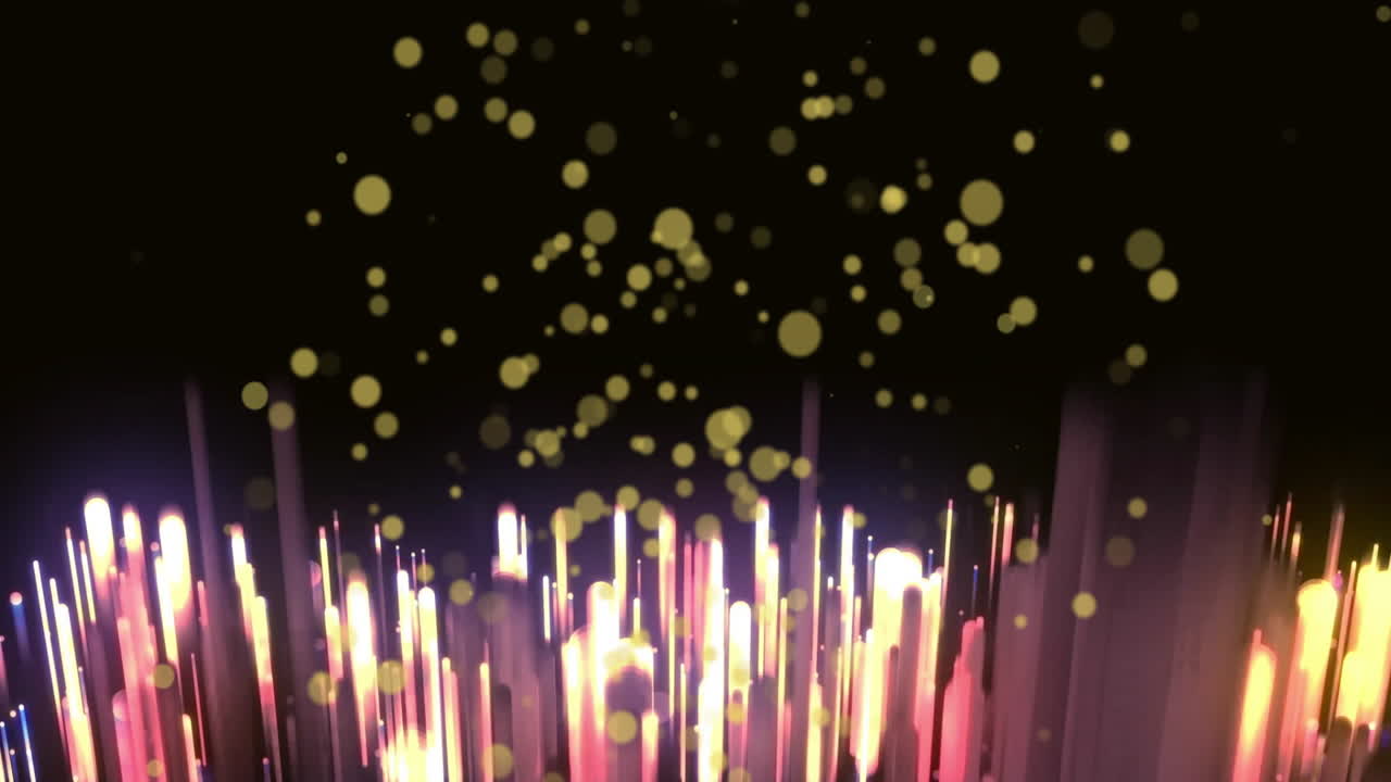 Animation of light spots over neon trails