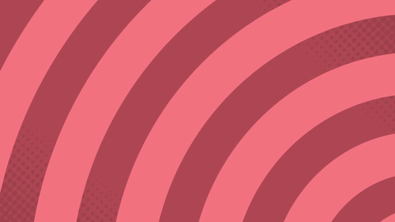 추상적인 배경에 대한 원형 패턴 위에 거품 음성으로 와우 및 파우 텍스트의 애니메이션