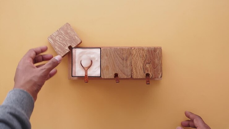 Wooden container for salt, sugar or spices