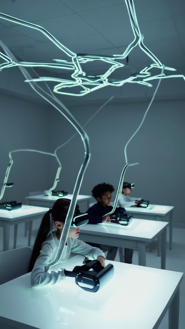 Children Experiencing Virtual Reality in a Modern Classroom