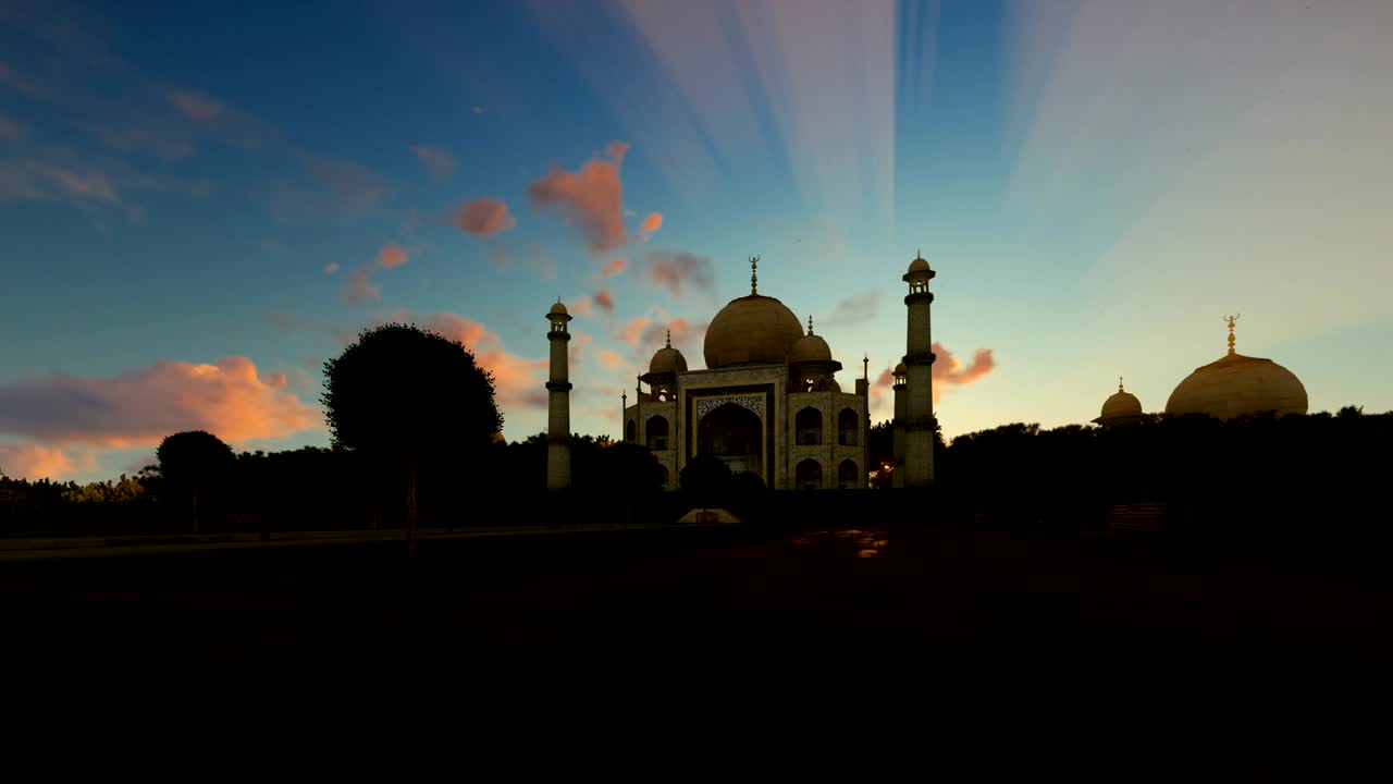 taj mahal, el hermoso time-lapse del amanecer, 4k