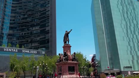 city   tour with buildings, square and monument in mexico city.