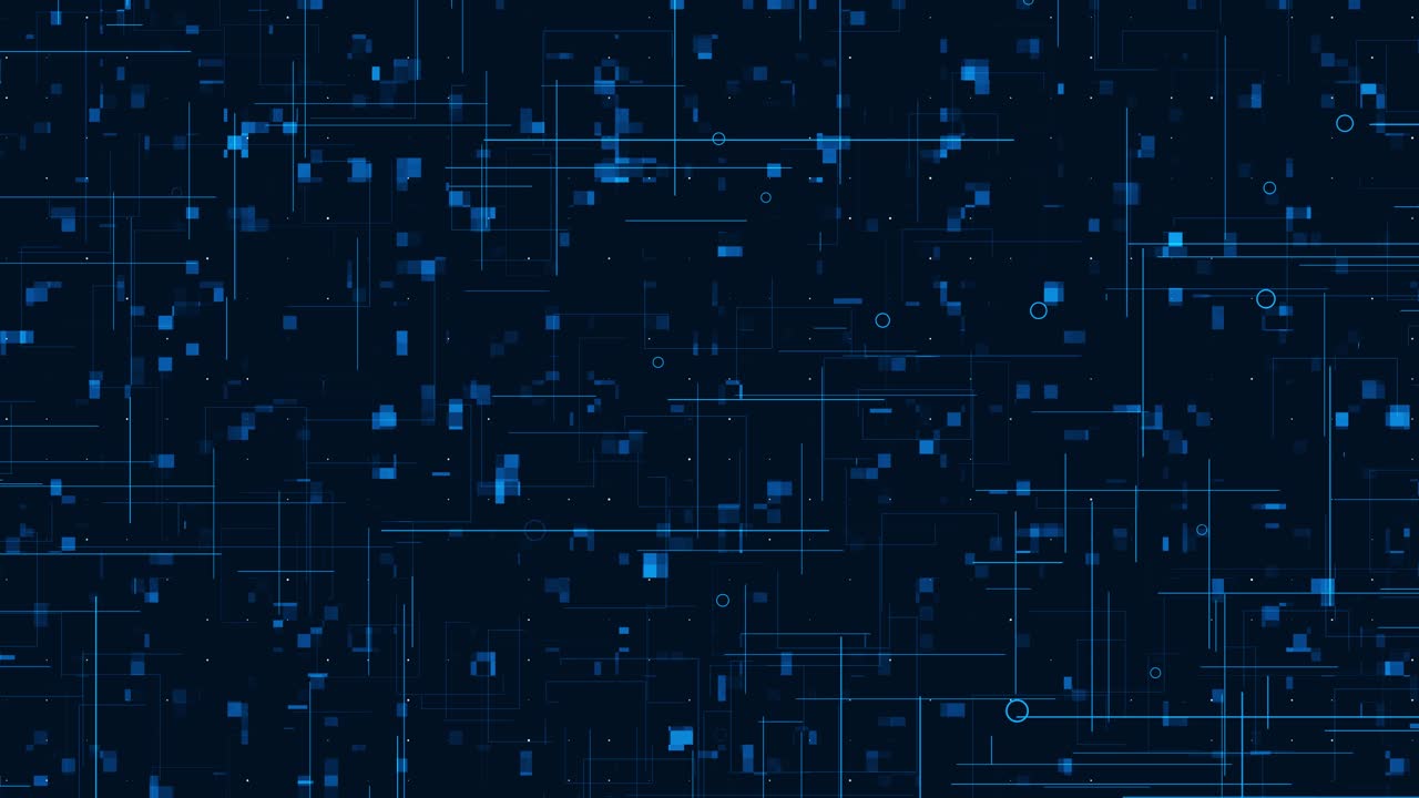 Sfondo tecnologico astratto con linee e punti in movimento, rete e comunicazione dati digitale