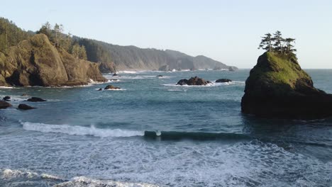 4K-Drone-Aerial-footage-of-rock-cliffs-at-Secret-Beach-Samuel-Boardman-Brookings-Oregon