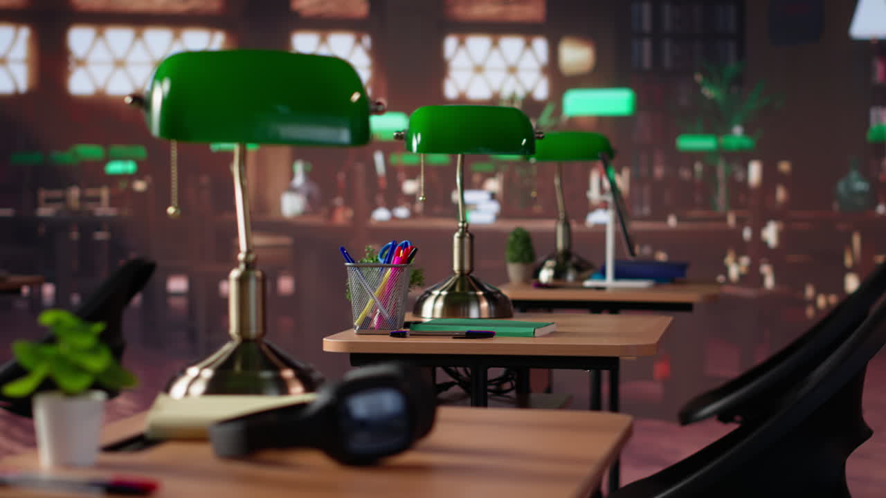 Empty university library used for general database collection of academic books