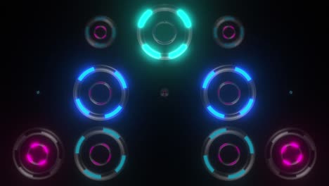 glowing neon circles abstract background