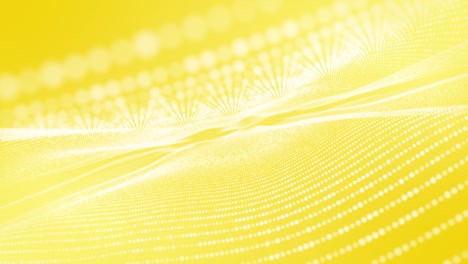 swaying linear particles on a yellow background.