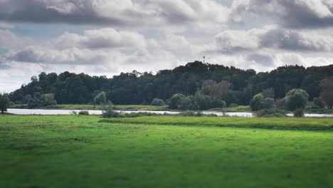 the pastoral and calm landscape of rural germany along the banks of elbe river