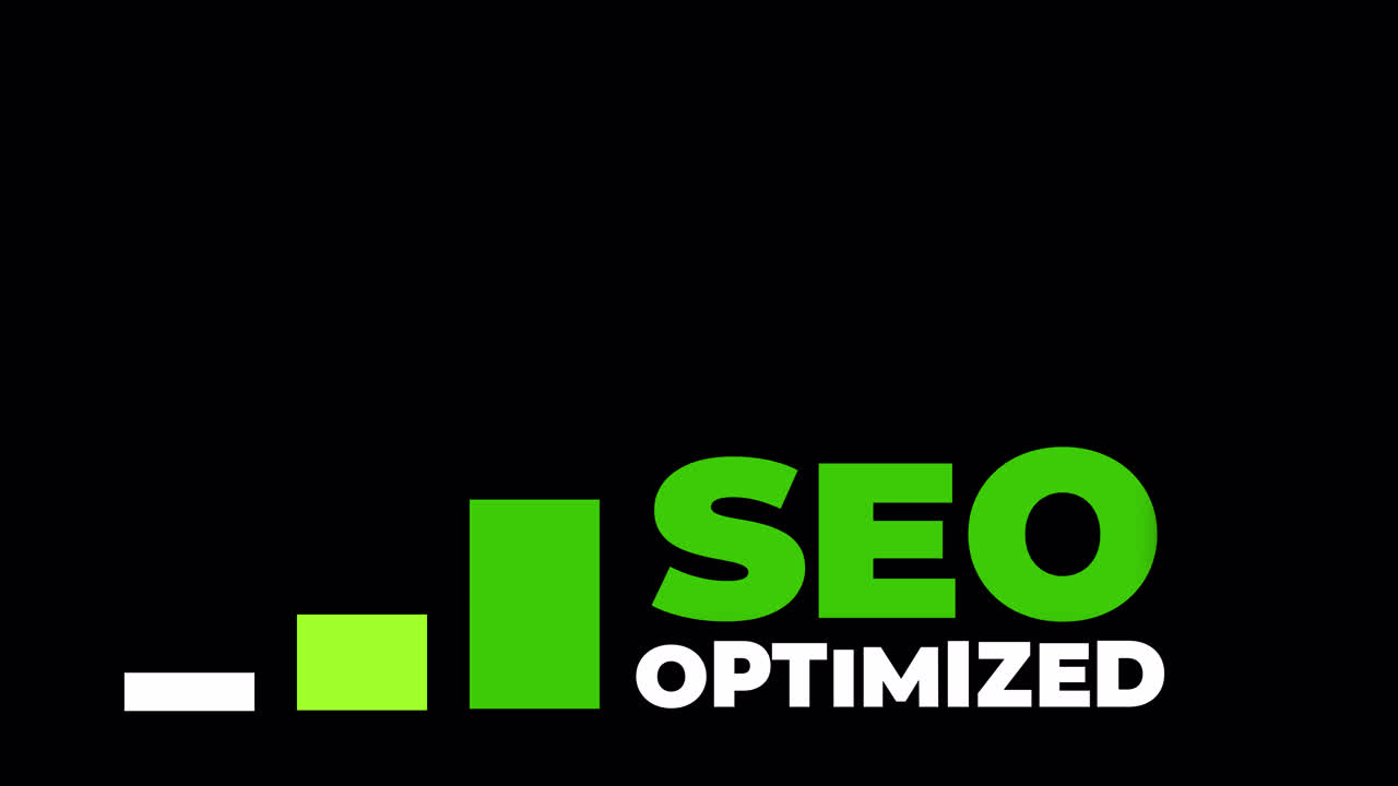 Animated SEO Optimized Text with Growing Bar Graph