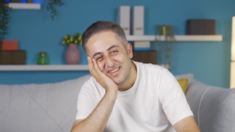 hombre de sueños felices.