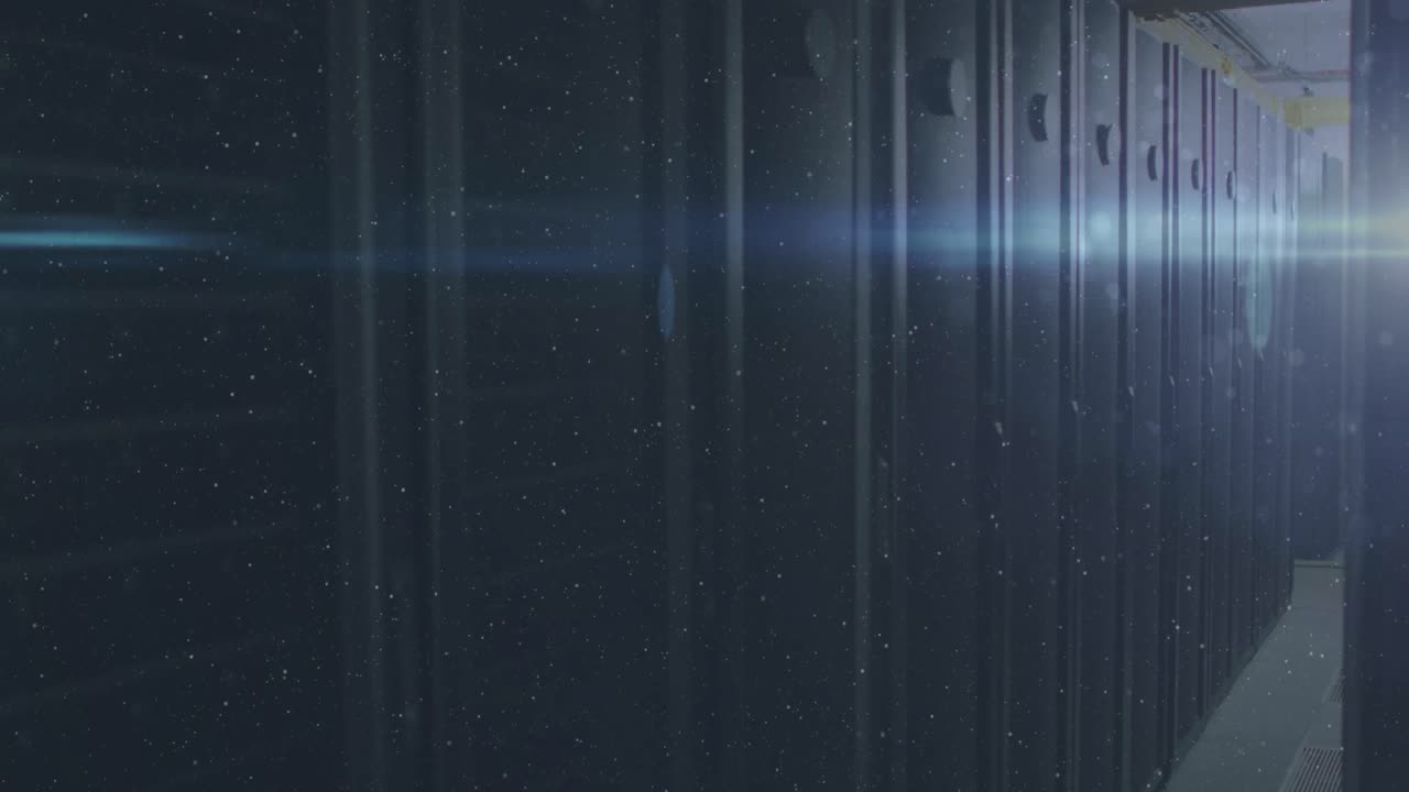 Animation of light spots over server room