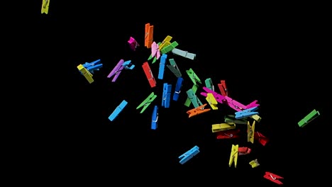 colorful clothespins falling