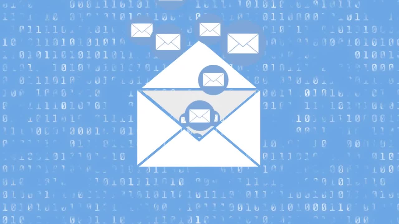 конверт, заполненный значками сообщений