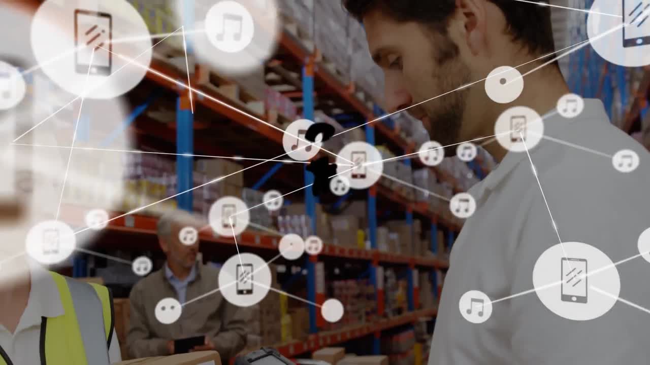 창고 노동자의 코카서스 그룹에 대한 연결 네트워크의 애니메이션