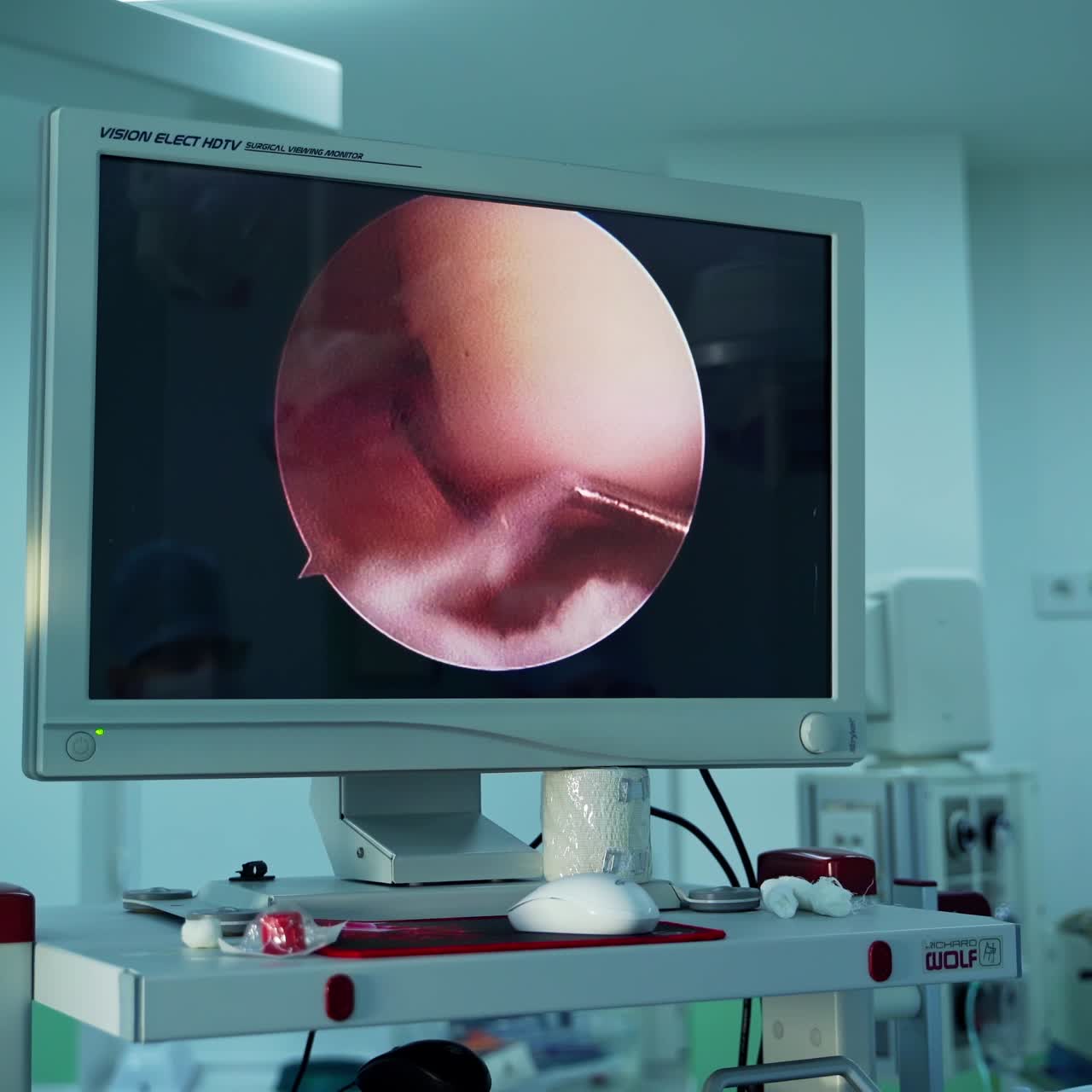 Hospital Emergency Department Ward. Team of surgeons performing operation in surgery room in hospital