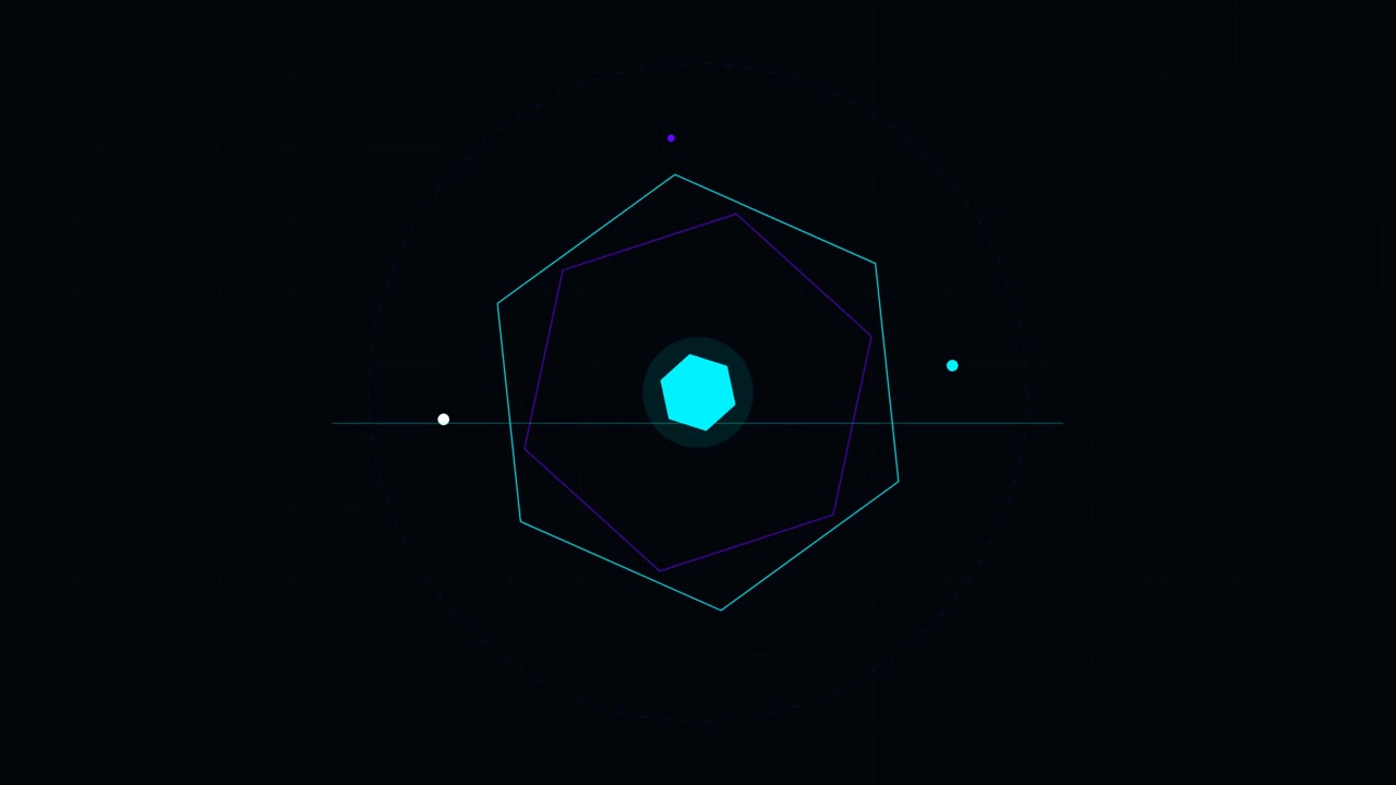 Abstract Motion Graphics Featuring Rotating Geometric Hexagon Shapes