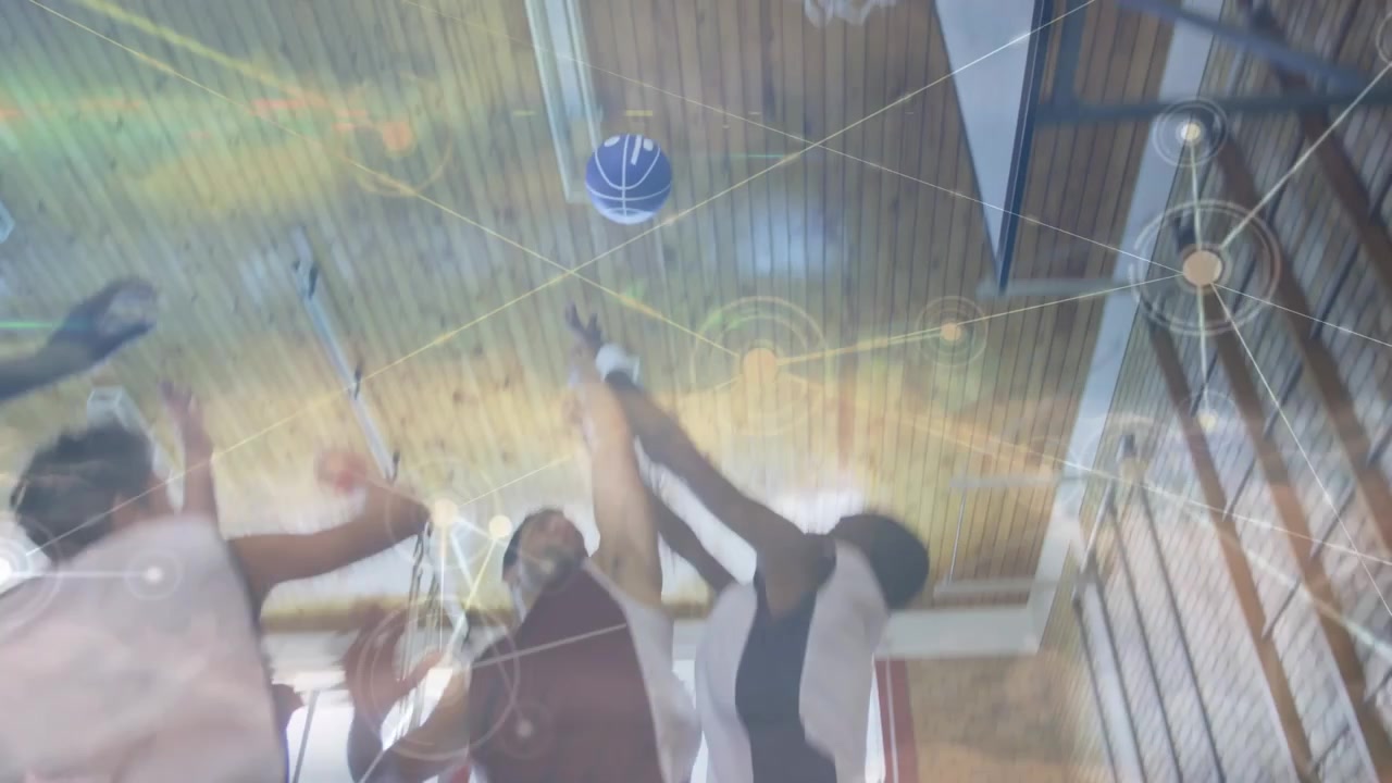 Animation of network of connections over diverse basketball players
