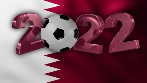 football 2022 in rotation with qatar colors with a qatar flag