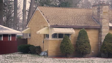 a roof with starlings perching in mid winter