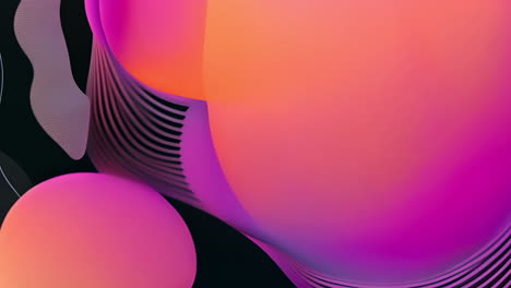 abstract colorful shapes and lines animation with pink and orange gradients