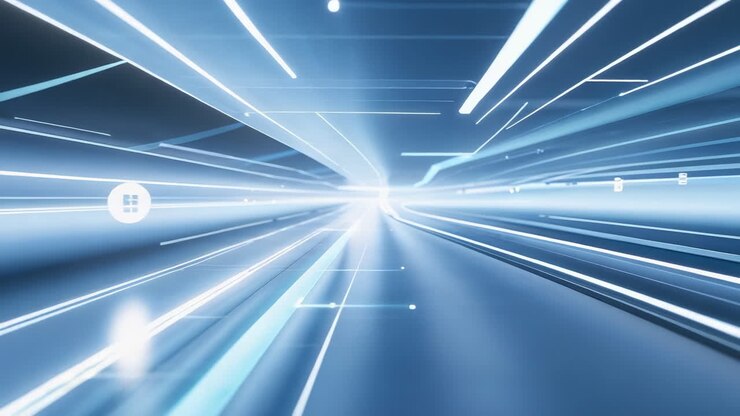 Futuristic Abstract Light Speed Tunnel