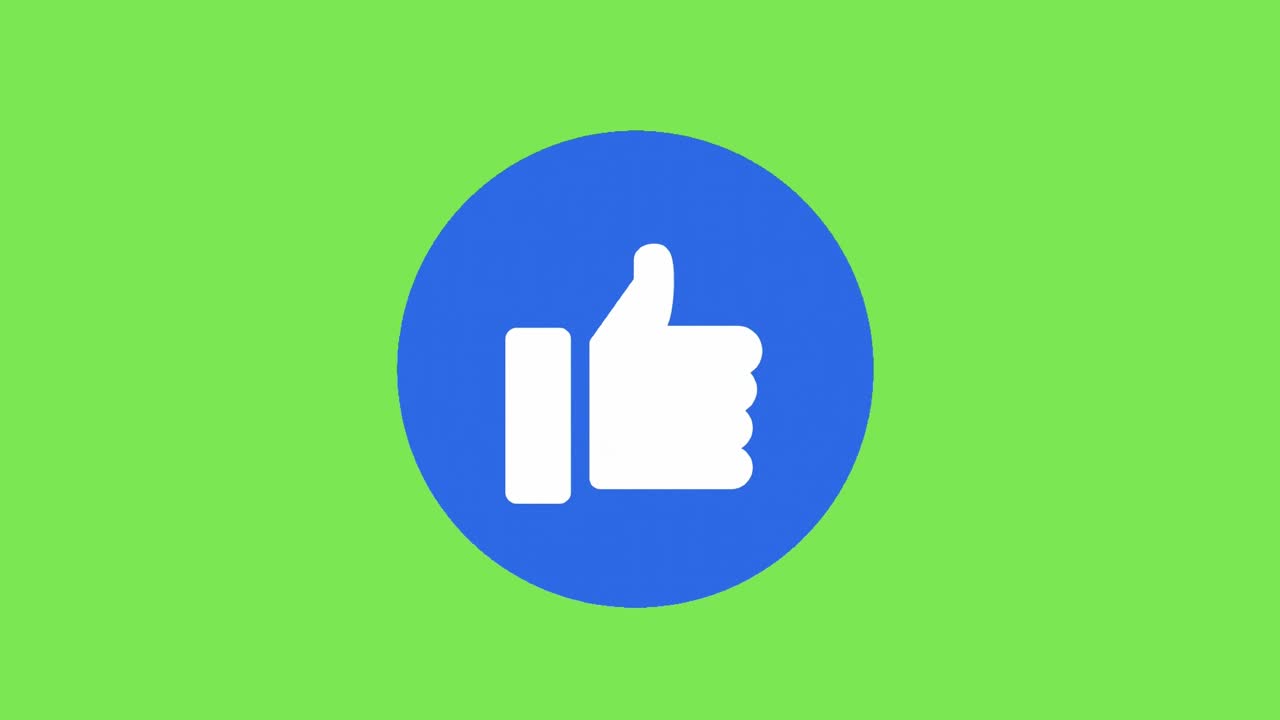 Facebook Like Button Animation Green Screen 4K