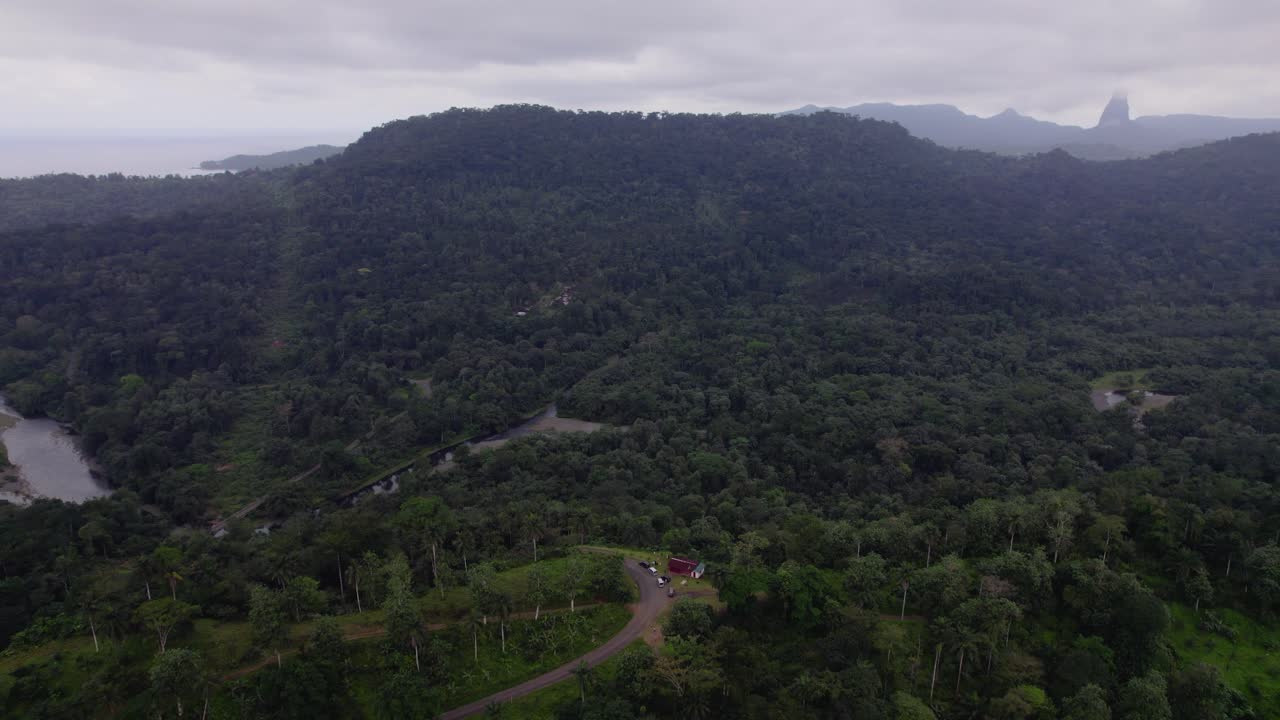 Pico Cão Grande, São Tomé — a dramatic volcanic plug rising from lush rainforest in Obô Natural Park, an iconic African landmark