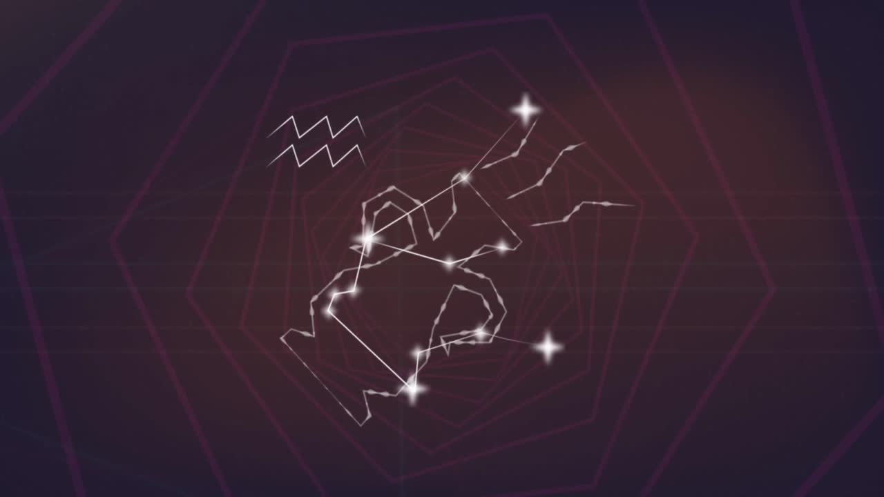 반 ⁇ 이는 별들과 함께 물병자 별자리의 애니메이션