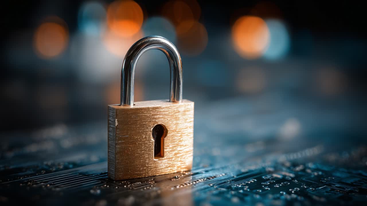 A Close-Up of a Secure Lock Symbolizing Safety and Protection in a Digital Environment with Blurred Bokeh Background for Enhanced Focus on Security Themes