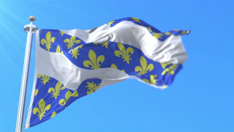 bandera del departamento de yvelines en la región de île-de-france, francia.